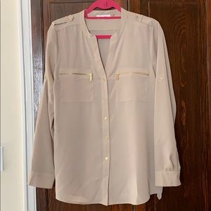 Calvin Klein zip pocket utility blouse